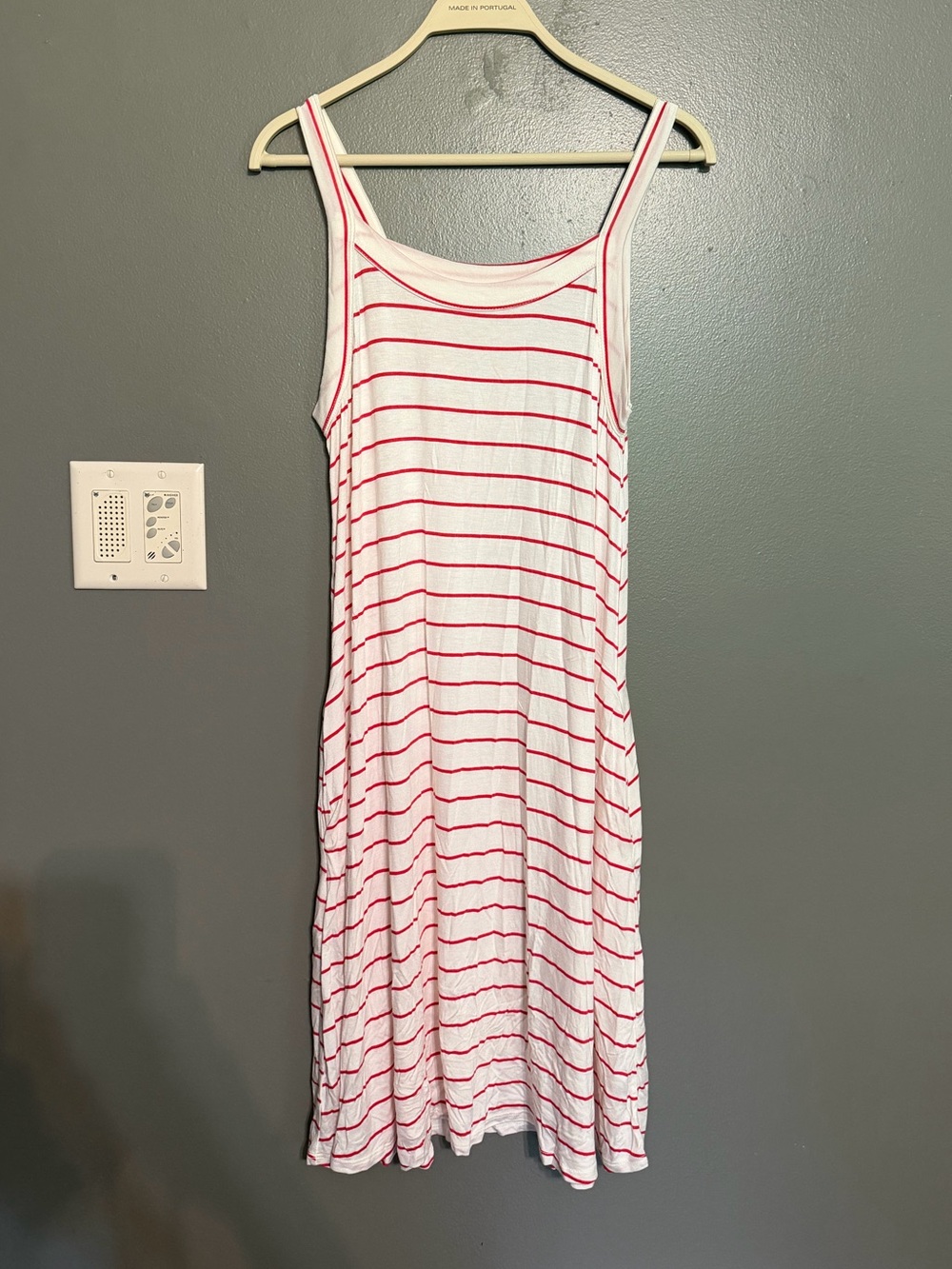 Hailey & Co Boutique Red White Striped Tank Dress Size Large L NWOT